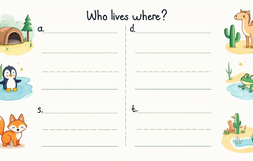 «Хто де живе» — завдання на логіку з тваринами