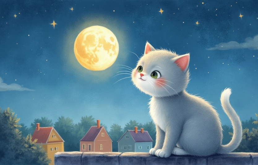 Котик і Місяць — добра нічна казка для засинання дітей