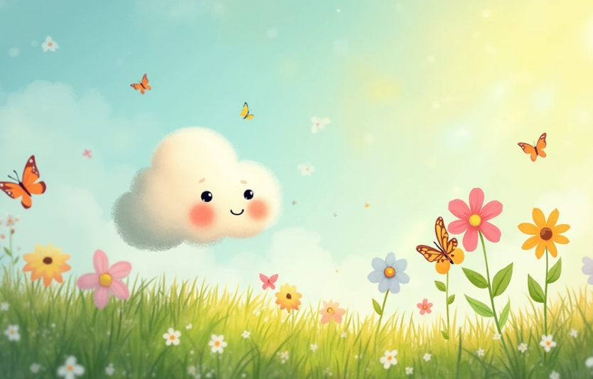 Квіти на полі, Хмаринка дивиться сумно