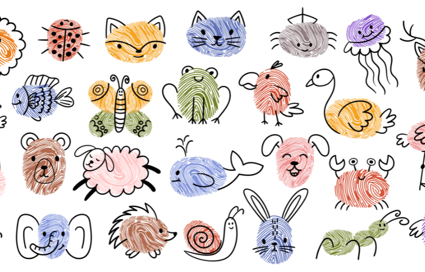 Малюємо тварин пальчиками — прості малюнки для малюків