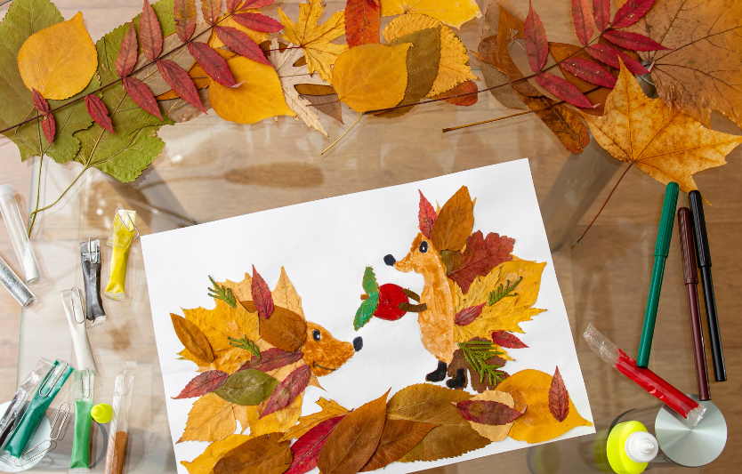 Як зробити аплікацію з осіннього листя