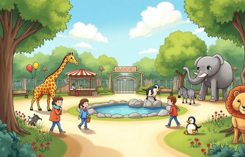 Знайди 10 відмінностей пригоди у зоопарку