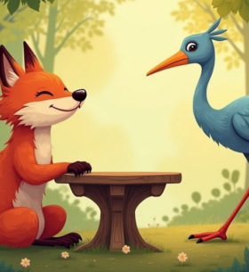 Лисичка та журавель — українська народна казка